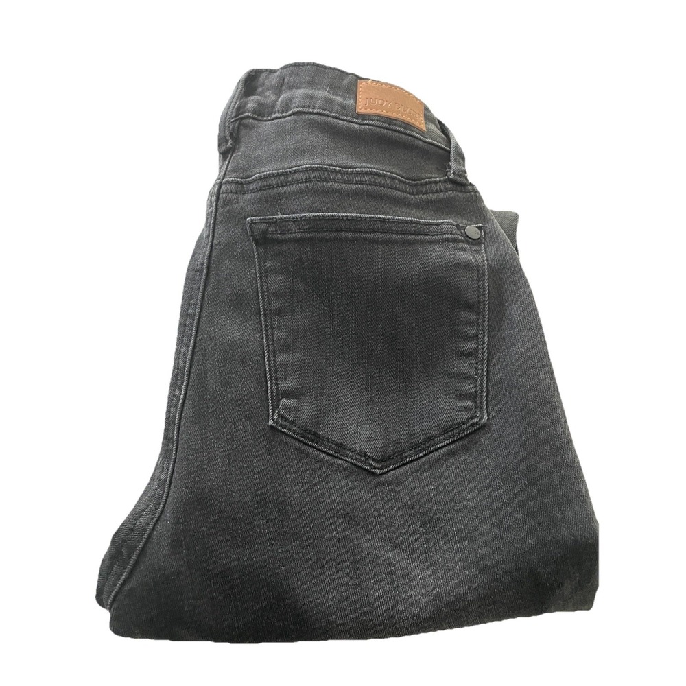 Judy Blue Black Maternity Jeans Skinny Fit Size 0/24 Frayed Hem Stretch‎ Panels